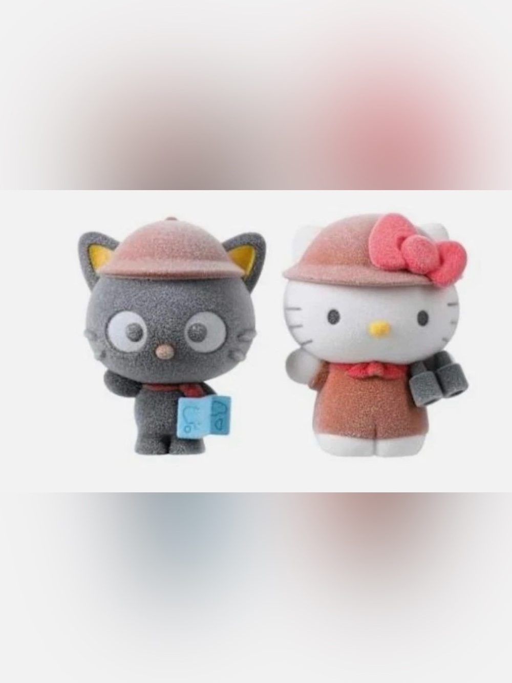 Hello Kitty & Friends Flocked Mini Figures in Pink, Gray